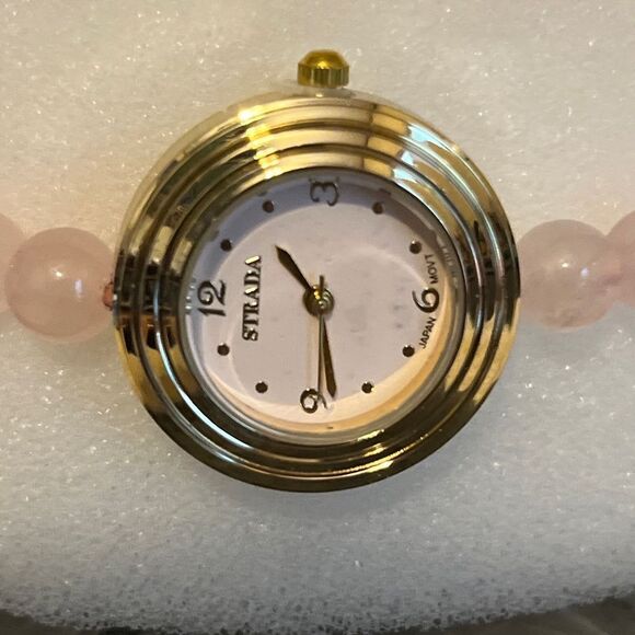 Luxury Galilea Rose Quartz Crystal Wristwatch Bracelet - Picture 4 of 13